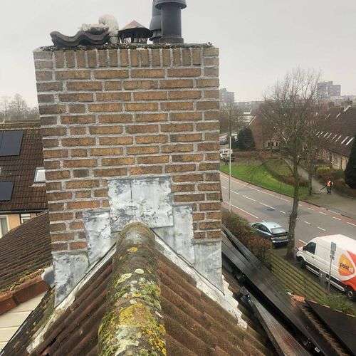 Schoorsteenrenovatie Lekkerkerk met loodslab